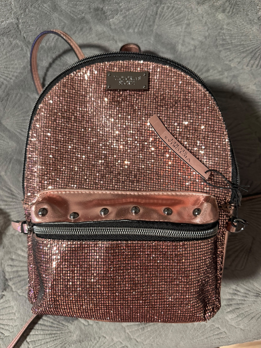 Victoria's Secret Rose Pink Sequin Mini Backpack - Picture 1 of 5
